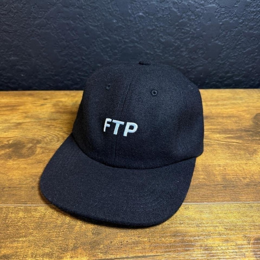FTP Logo The Population Black‎ Wool 6-Panel Strapback Hat Mens OS